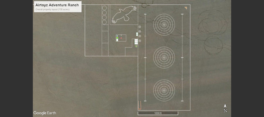 Overall property layout of Airtoyz Adventure Ranch